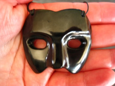 Black jade mask pendant